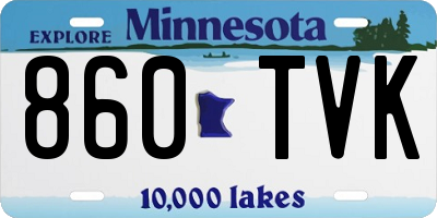 MN license plate 860TVK