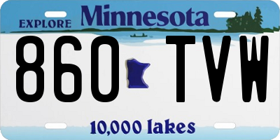 MN license plate 860TVW