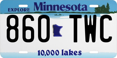 MN license plate 860TWC
