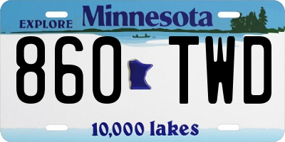 MN license plate 860TWD