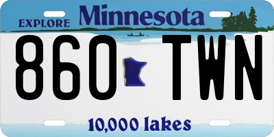 MN license plate 860TWN