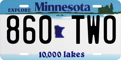 MN license plate 860TWO