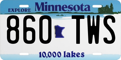 MN license plate 860TWS
