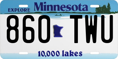 MN license plate 860TWU