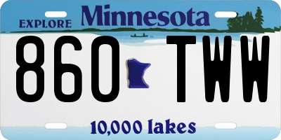 MN license plate 860TWW