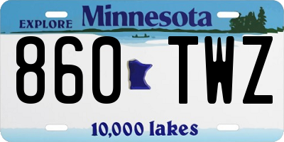 MN license plate 860TWZ