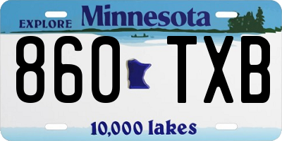 MN license plate 860TXB