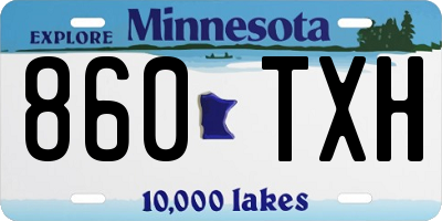 MN license plate 860TXH