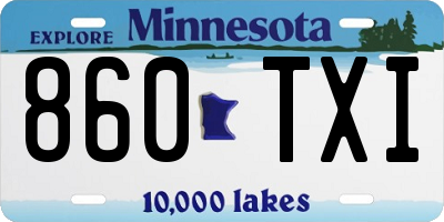 MN license plate 860TXI