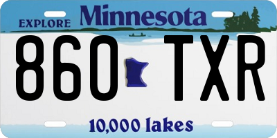 MN license plate 860TXR