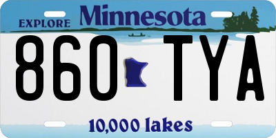 MN license plate 860TYA
