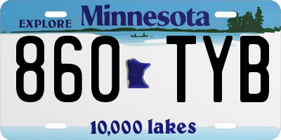 MN license plate 860TYB