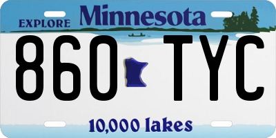 MN license plate 860TYC