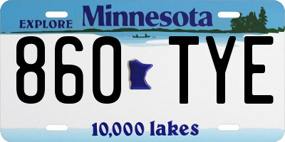 MN license plate 860TYE