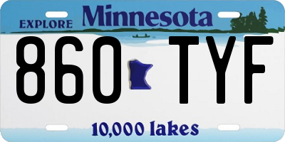 MN license plate 860TYF