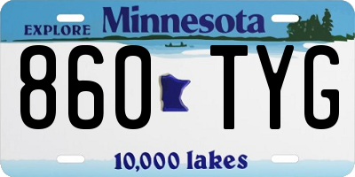 MN license plate 860TYG