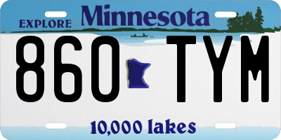 MN license plate 860TYM