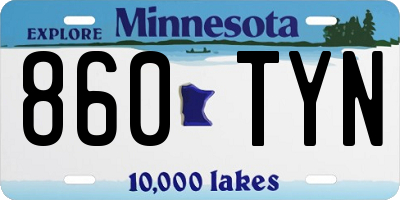 MN license plate 860TYN