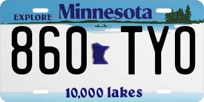 MN license plate 860TYO