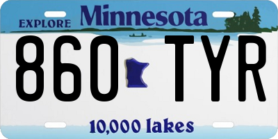 MN license plate 860TYR