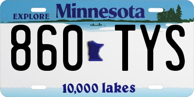 MN license plate 860TYS
