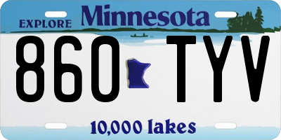 MN license plate 860TYV
