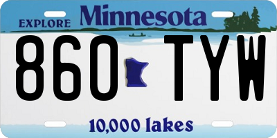 MN license plate 860TYW