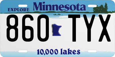 MN license plate 860TYX