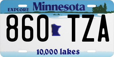 MN license plate 860TZA