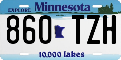 MN license plate 860TZH