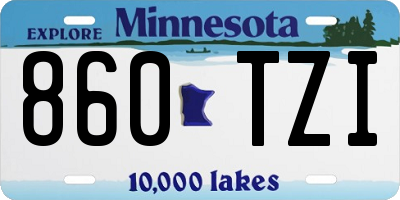 MN license plate 860TZI
