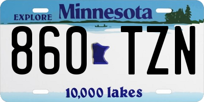 MN license plate 860TZN