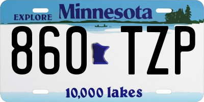 MN license plate 860TZP