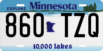 MN license plate 860TZQ