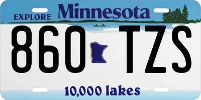 MN license plate 860TZS