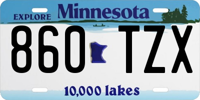 MN license plate 860TZX