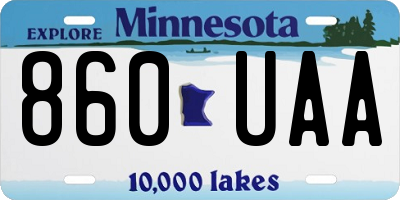 MN license plate 860UAA