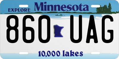MN license plate 860UAG