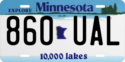 MN license plate 860UAL
