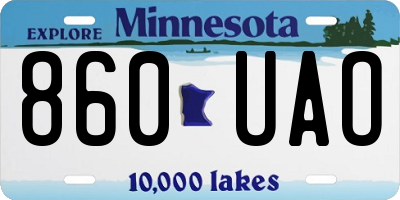 MN license plate 860UAO
