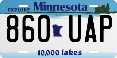 MN license plate 860UAP