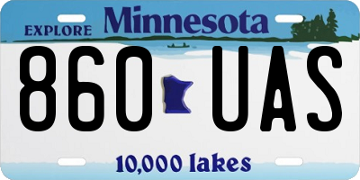 MN license plate 860UAS