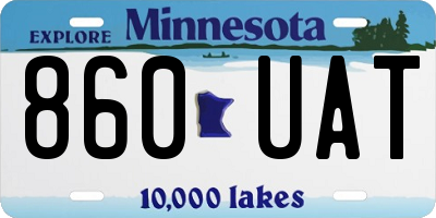 MN license plate 860UAT