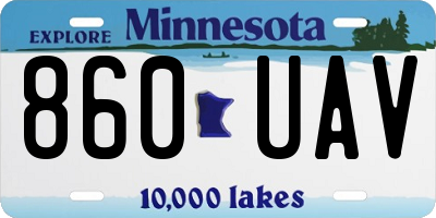 MN license plate 860UAV