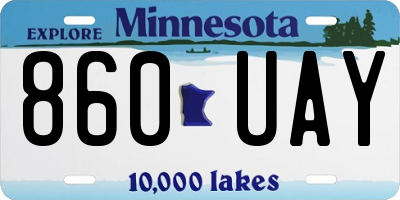 MN license plate 860UAY