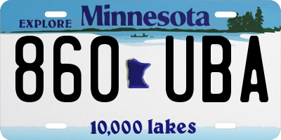 MN license plate 860UBA