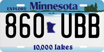 MN license plate 860UBB