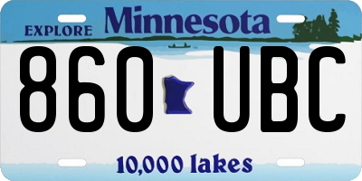 MN license plate 860UBC