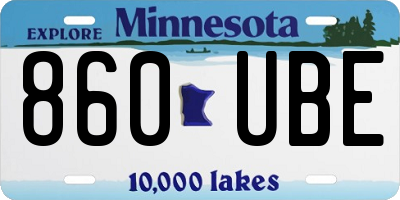 MN license plate 860UBE