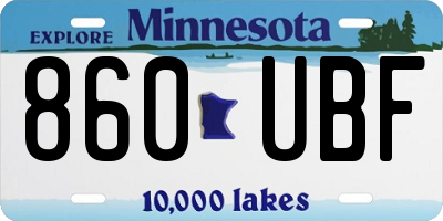 MN license plate 860UBF